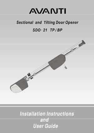 Avanti Sectional Door Opener – Owners Manual User Guides & Brochures