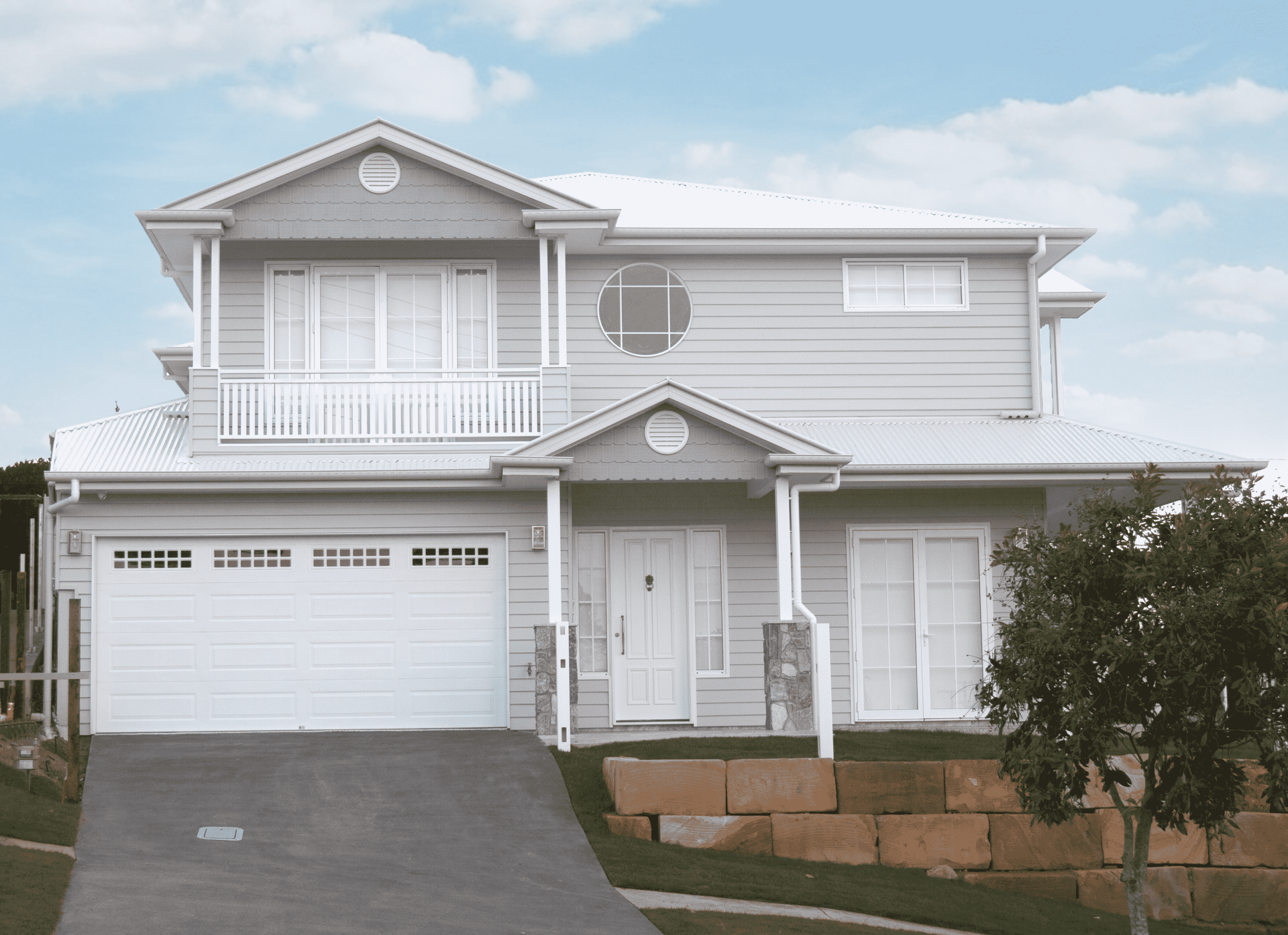 Large House with Centurion White garage doors